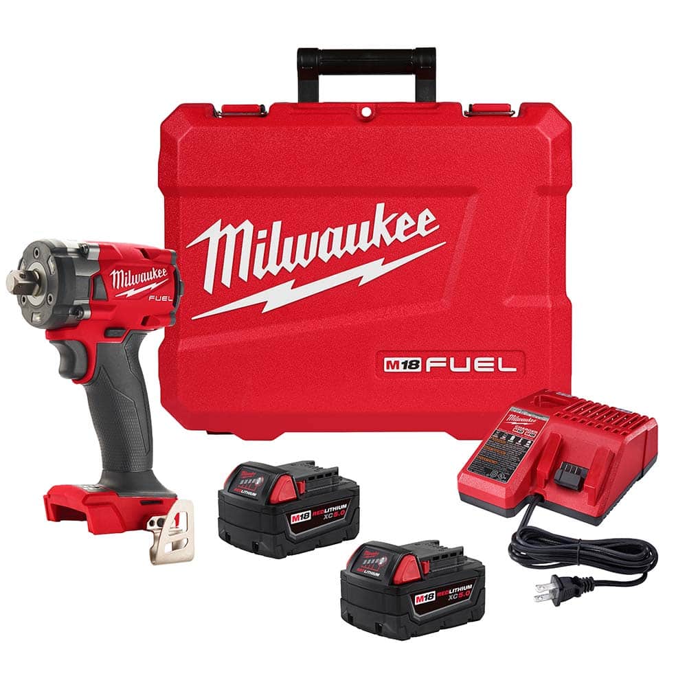 Milwaukee Tool - Cordless Impact Wrenches & Ratchets Voltage: 18.00 Drive Size (Inch): 1/2 - Exact Tooling