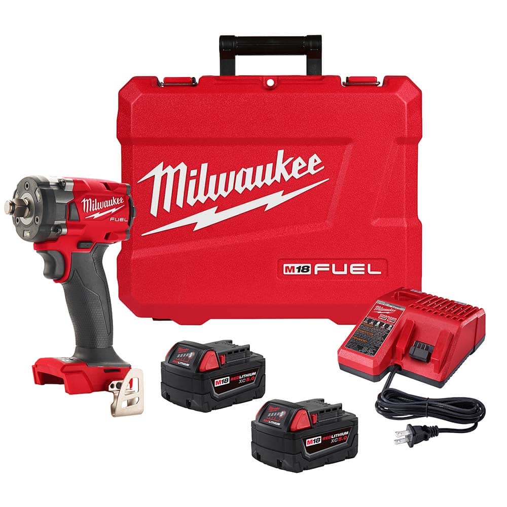 Milwaukee Tool - Cordless Impact Wrenches & Ratchets Voltage: 18.00 Drive Size (Inch): 1/2 - Exact Tooling