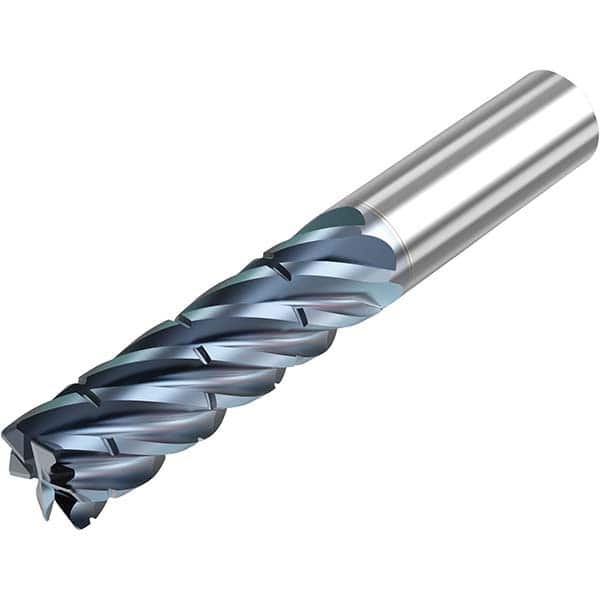 Niagara Cutter - 5/8" Diam 6 Flute Solid Carbide 0.06" Corner Radius End Mill - Exact Tooling