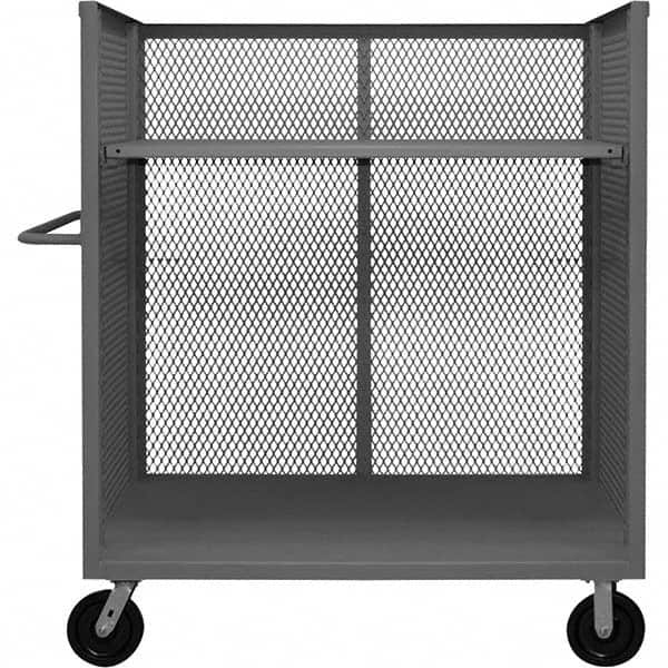 Durham - 3,000 Lb Capacity 1-Shelf 3-Sided Mesh Truck - Exact Tooling