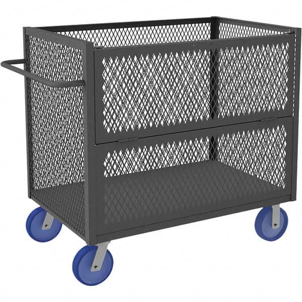Durham - 3,600 Lb Capacity 1-Shelf 3-Sided Mesh Truck - Exact Tooling