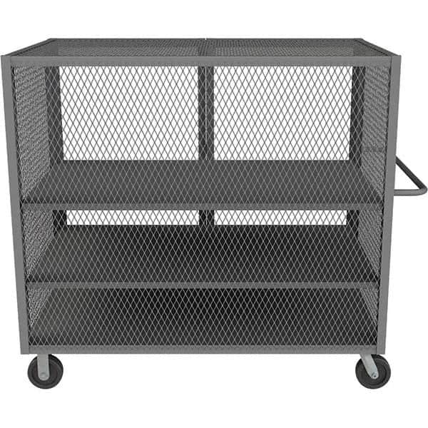 Durham - 2,000 Lb Capacity 3-Shelf Security Mesh Truck - Exact Tooling