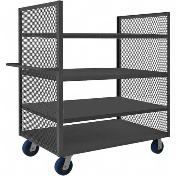 Durham - 2,000 Lb Capacity 4-Shelf 2-Sided Mesh Truck - Exact Tooling