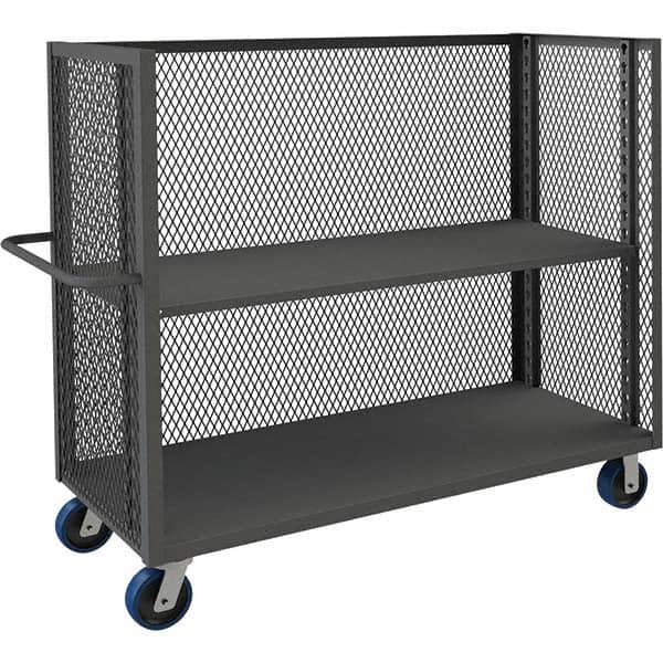 Durham - 3,000 Lb Capacity 3-Shelf 3-Sided Mesh Truck - Exact Tooling