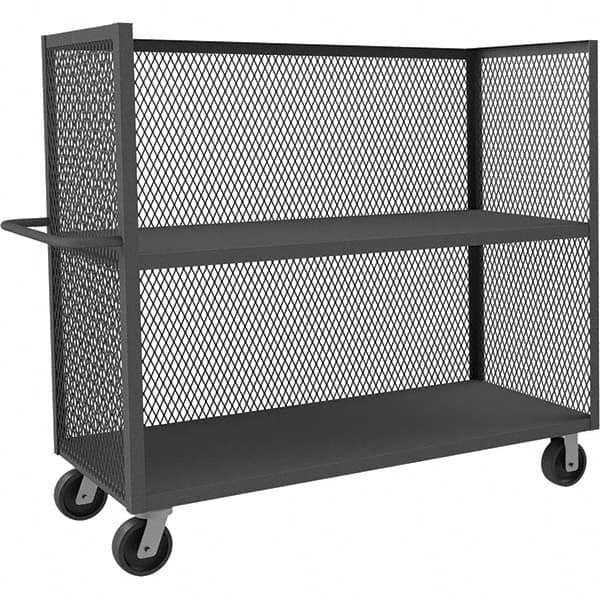 Durham - 3,000 Lb Capacity 2-Shelf 3-Sided Mesh Truck - Exact Tooling