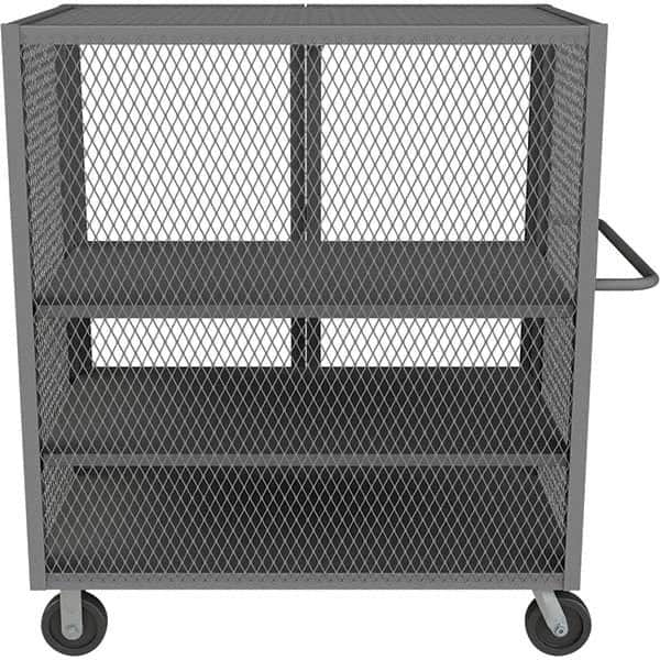 Durham - 2,000 Lb Capacity 3-Shelf Security Mesh Truck - Exact Tooling