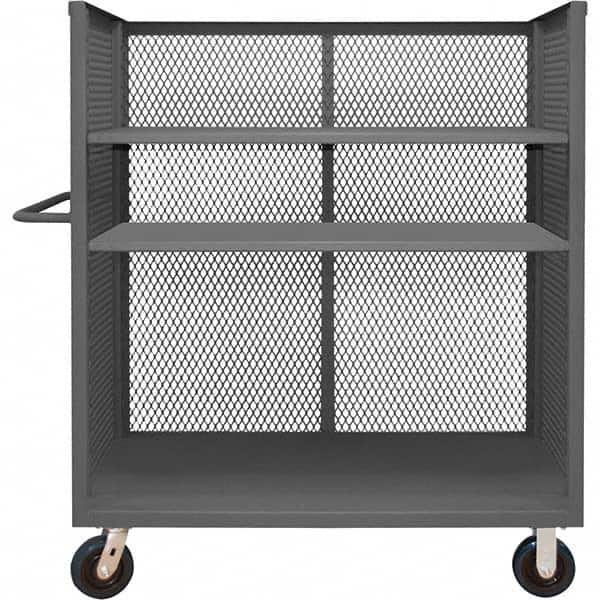 Durham - 3,600 Lb Capacity 3-Shelf 3-Sided Mesh Truck - Exact Tooling