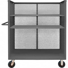 Durham - 3,600 Lb Capacity 3-Shelf 3-Sided Mesh Truck - Exact Tooling