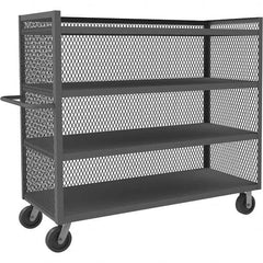 Durham - 3,000 Lb Capacity 4-Shelf 3-Sided Mesh Truck - Exact Tooling