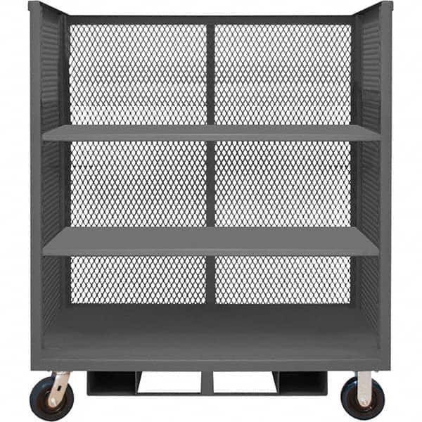 Durham - 3,600 Lb Capacity 3-Shelf 3-Sided Mesh Truck - Exact Tooling