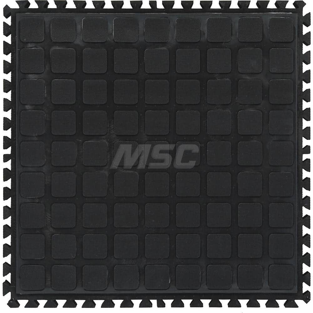 M + A Matting - Anti-Fatigue Matting; Dry or Wet Environment: Dry ; Length (Inch): 18 ; Length (Feet): 1.5 ; Width (Inch): 18 ; Thickness (Inch): 3/4 ; Surface Pattern: Raised Squares - Exact Tooling