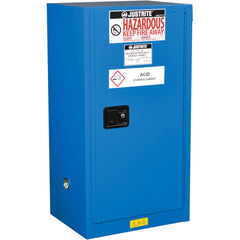 Justrite - 1 Door 1 Shelf 15 Gal Space Saver Safety Cabinet for Flammable Substances - Exact Tooling