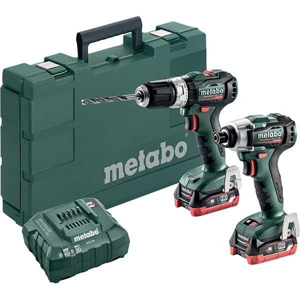 Metabo - Cordless Tool Combination Kits Voltage: 12 Tools: 1/4" Hex Compact Brushless Impact Driver; Compact Brushless Hammer Drill/Driver - Exact Tooling