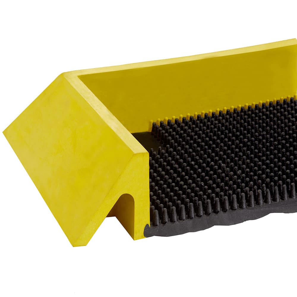 Crown Matting - Clean Room Matting; Surface Material: SBR Rubber; Rubber ; Length (Inch): 39 ; Thickness (Inch): 2 ; Layers per Mat: 1 ; Color: Black w/Yellow Borders ; Base Material: SBR Rubber - Exact Tooling