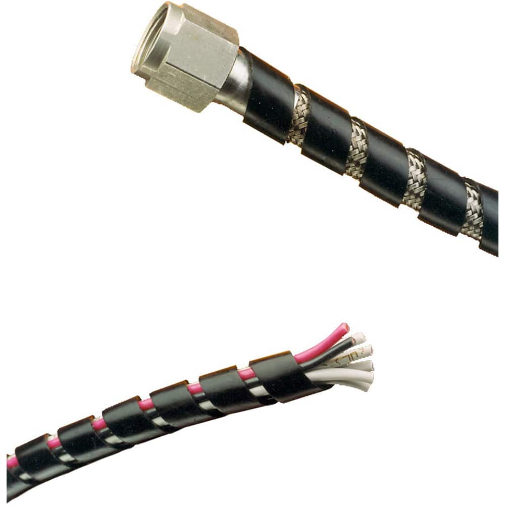 MM Newman - Cable Sleeves; Sleeve Type: Spiral Bundling; Expandable; Wire & Hose Harness; Automotive; Wrap-around; Spiral Wrap ; Inside Diameter (Decimal Inch): .84 ; Inside Diameter (Inch): .84 ; Color: Black ; Resistance Features: Acid Resistant; Alkal - Exact Tooling