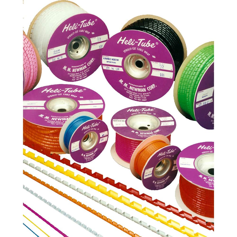 MM Newman - Cable Sleeves; Sleeve Type: Spiral Bundling; Expandable; Wire & Hose Harness; Automotive; Wrap-around; Spiral Wrap ; Inside Diameter (Decimal Inch): .84 ; Inside Diameter (Inch): .84 ; Color: Orange Day-Glo ; Resistance Features: Acid Resista - Exact Tooling