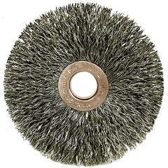 ‎1-1/2″ Small Diameter Crimped Wire Wheel, .005″ Stainless Steel Fill, 3/8″ Arbor Hole - Exact Tooling