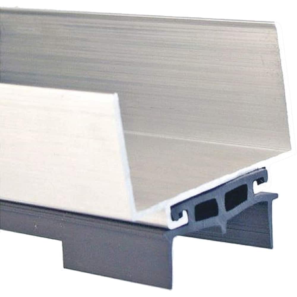 Pemko - Sweeps & Seals; Type: Notched U Shape Door Shoe ; Width (Inch): 1-3/4 ; Finish/Coating: Mill Finish Aluminum ; Material: 6063-T6 Aluminum Alloy and Temper Retainer ; Back Strip Brush Width (Inch): 2 ; Bristle Length (Inch): 0.5000 - Exact Tooling