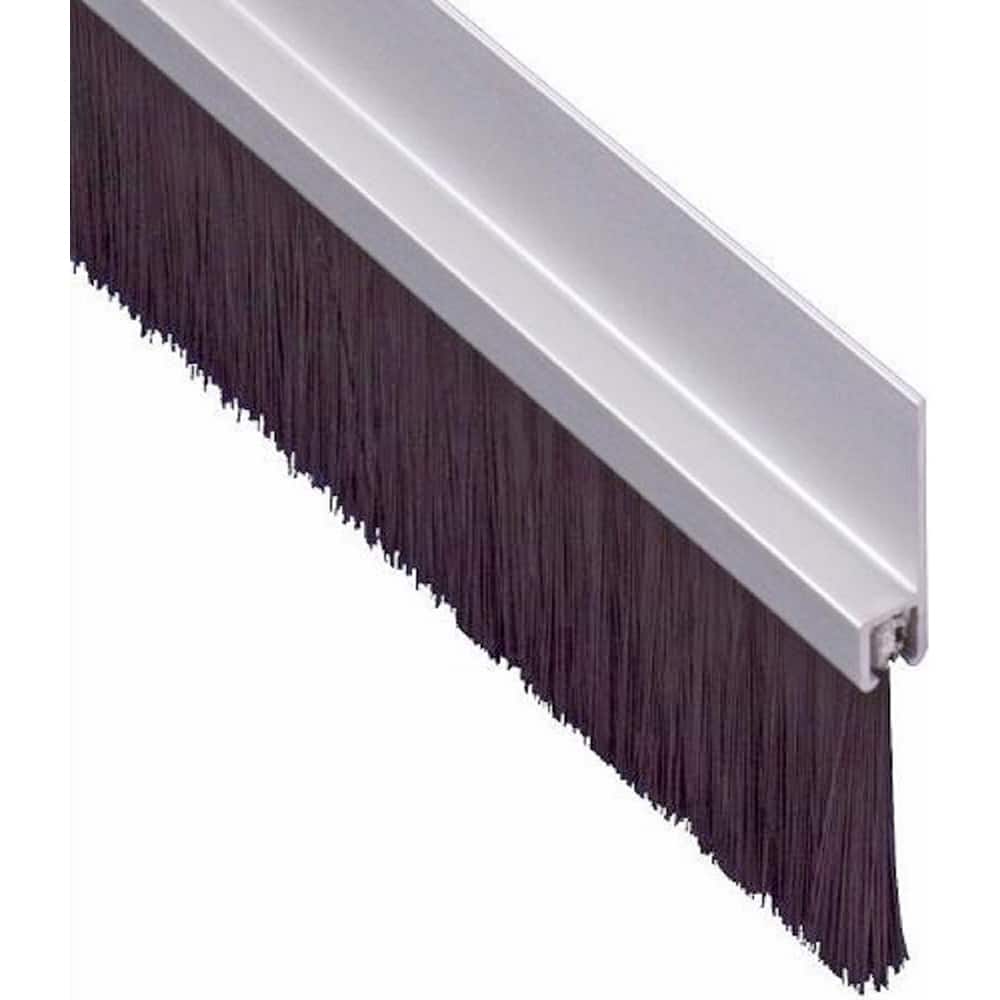 Pemko - Sweeps & Seals; Type: Brush Door Bottom Sweep ; Width (Inch): 1/4 ; Finish/Coating: Clear Anodized Aluminum ; Material: 6063-T6 Extruded Tempered Aluminum ; Back Strip Brush Width (Inch): 6 ; Bristle Length (Inch): 12.0000 - Exact Tooling