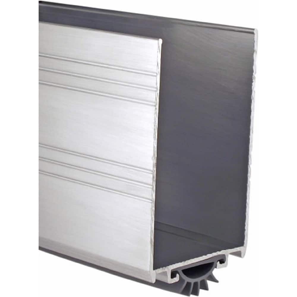 Pemko - Sweeps & Seals; Type: U-Shape Door Shoe with Kickplate ; Width (Inch): 1-1/4 ; Finish/Coating: Mill Finish Aluminum ; Material: 6063-T6 Aluminum Alloy and Temper Retainer ; Back Strip Brush Width (Inch): 3 ; Bristle Length (Inch): 0.5000 - Exact Tooling