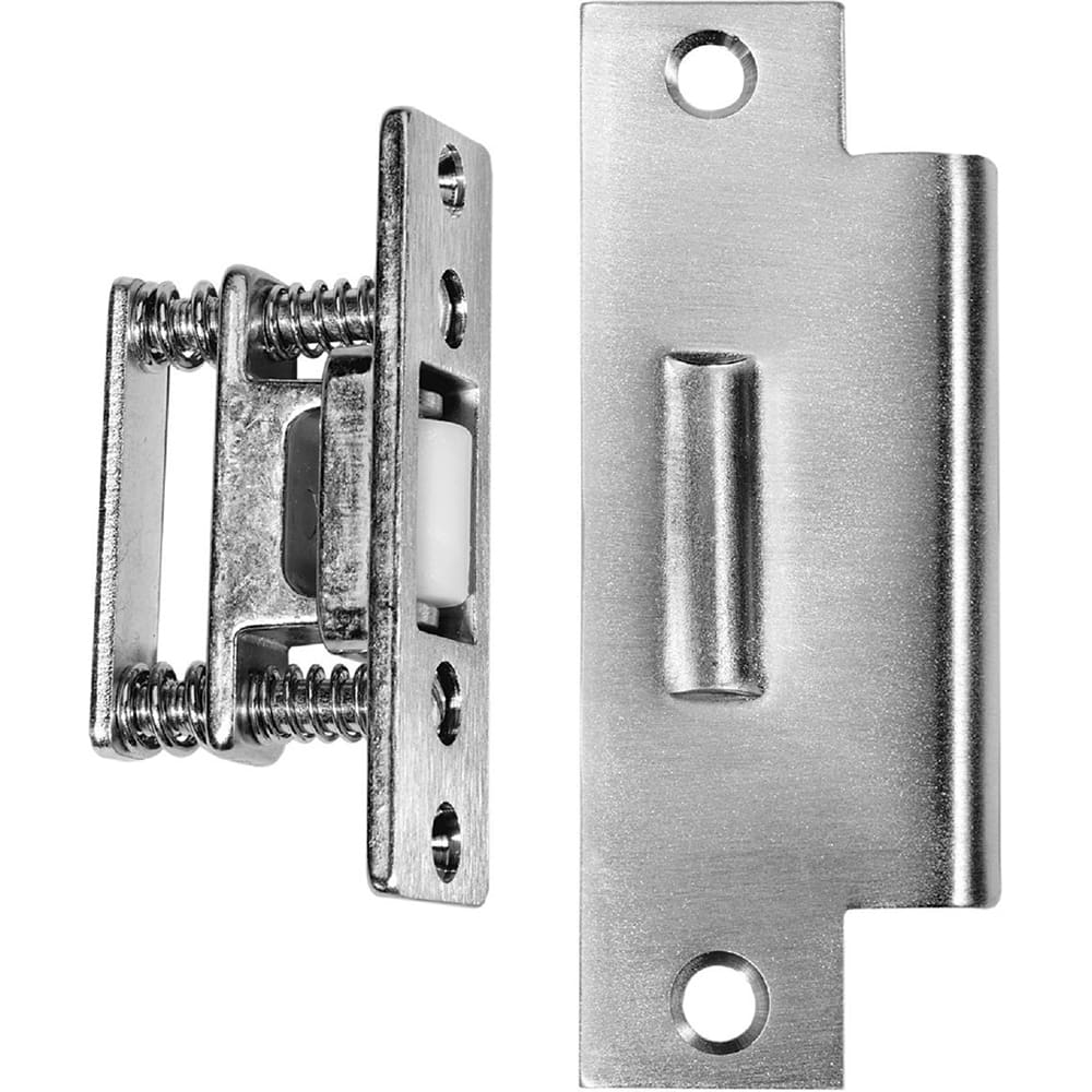 Rockwood - Catches; Length (Inch): 2 ; Height (Inch): 2 ; Width (Inch): 3 ; Finish/Coating: Satin Chrome ; Strike Length: 4-7/8 (Inch); Strike Width: 1-1/4 (Inch) - Exact Tooling