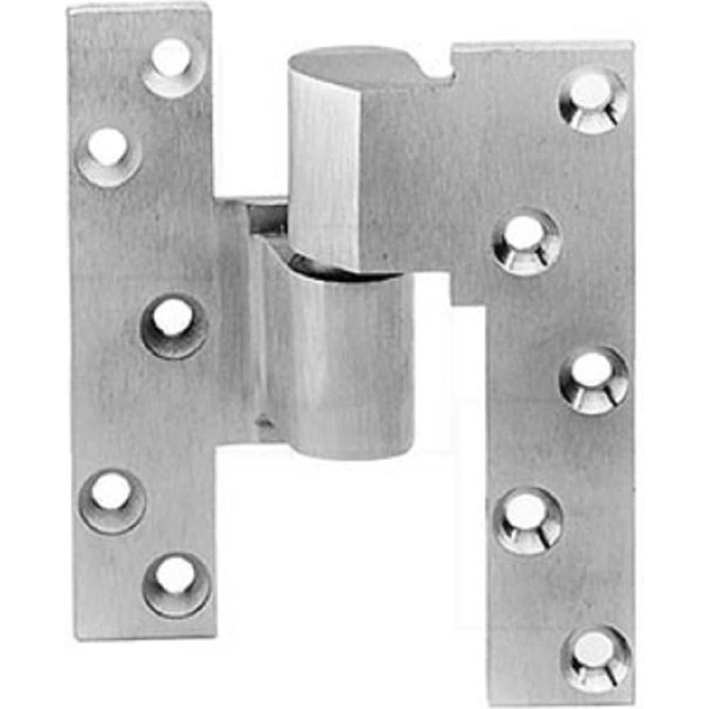 Rixson - Pivot Hinges; Finish/Coating: Satin Chrome ; Material: Brass ; Type: Intermediate Regular Pivot ; Hand: Left Hand ; Leaf Height: 5 (Inch); Length (Inch): 4-1/4 - Exact Tooling