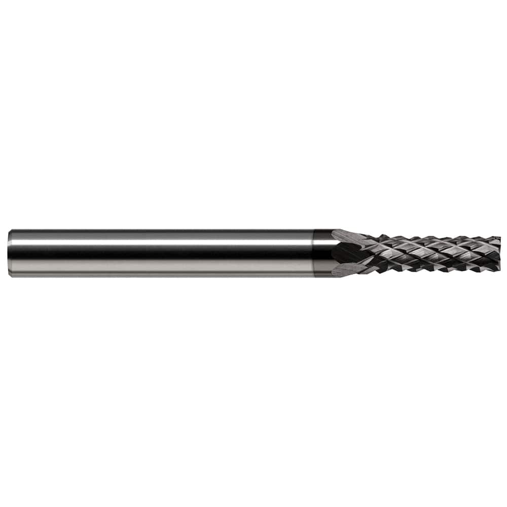 Harvey Tool - 1/4" Diam, 3/4" LOC, 1/4" Shank Diam, 10-Flute Burr-End Diamond-Pattern Router Bit - Exact Tooling