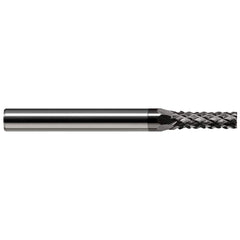 Harvey Tool - 1/4" Diam, 3/4" LOC, 1/4" Shank Diam, 10-Flute Burr-End Diamond-Pattern Router Bit - Exact Tooling