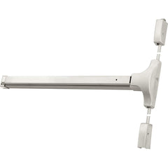 Yale - Vertical Bars; Type: Surface Vertical Rod Exit Device ; Rating: Non Fire Rated ; Hand: RH field reversible ; Finish/Coating: Satin Stainless Steel ; Minimum Door Width: 30 (Inch); Maximum Door Width: 36.000 (Inch) - Exact Tooling