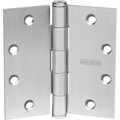 Yale - Commercial Hinges; Length (Inch): 4-1/2 ; Thickness (Decimal Inch): 0.1340 ; Minimum Thickness: 3.4036 (mm); Number of Knuckles: 5.000 ; Stanley Finish Code: US26 ; Finish/Coating: US26 - Exact Tooling
