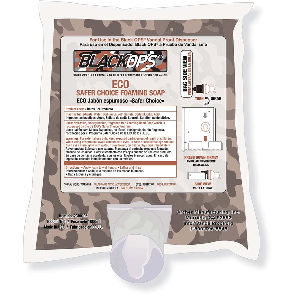 Black OPS - 1,000 ml ECO Safer Choice Foaming Soap Refill Cartridge - Exact Tooling