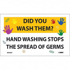 NMC - 1 5-Piece Restroom, Janitorial & Housekeeping Label - Legend: Did You Wash Them? - Hand Washing Stops the Spread of Germs - Exact Tooling