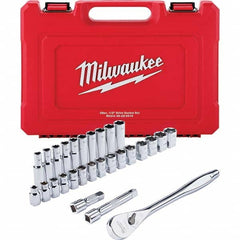 Milwaukee Tool - Socket Sets Measurement Type: Metric Drive Size: 1/2 - Exact Tooling