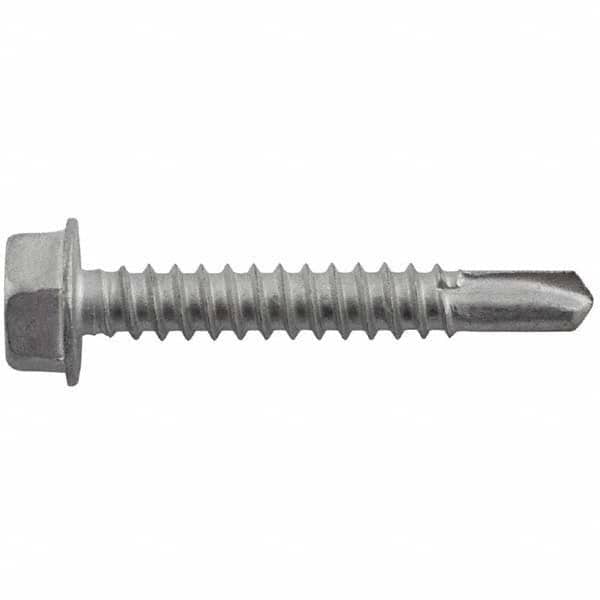 DeWALT Anchors & Fasteners - #12-14, Hex Washer Head, Hex Drive, 1-1/4" Length Under Head, #3 Point, Self Drilling Screw - Exact Tooling