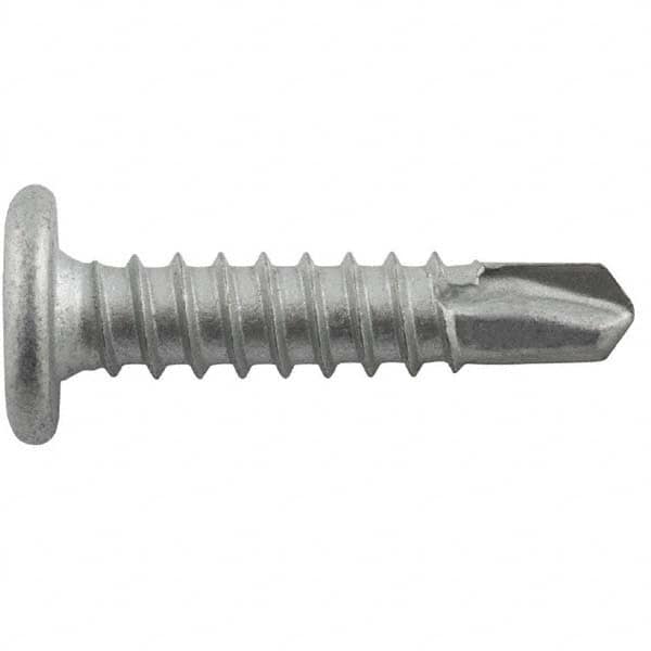 DeWALT Anchors & Fasteners - #12-14, Pancake Head, Phillips Drive, 1" Length Under Head, #3 Point, Self Drilling Screw - Exact Tooling