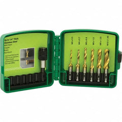 Greenlee - Combination Drill & Tap Sets Minimum Thread Size (mm): M3.5x0.60 Minimum Thread Size (Inch): #6-32 - Exact Tooling