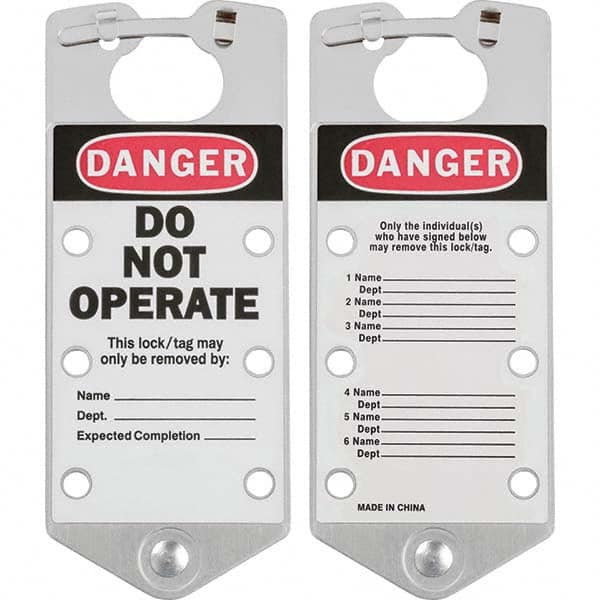 Brady - 1 5-Piece Single Jaw 1.429" Jaw Diam 6 Padlock Aluminum Lockout Hasp - Exact Tooling