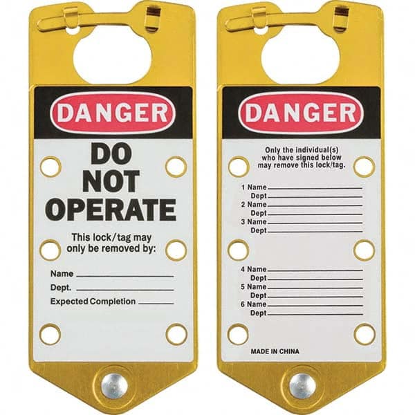 Brady - 1 5-Piece Single Jaw 1.429" Jaw Diam 6 Padlock Aluminum Lockout Hasp - Exact Tooling