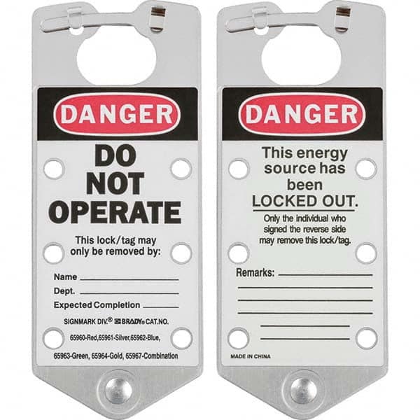 Brady - 1 5-Piece Single Jaw 1.429" Jaw Diam 6 Padlock Aluminum Lockout Hasp - Exact Tooling