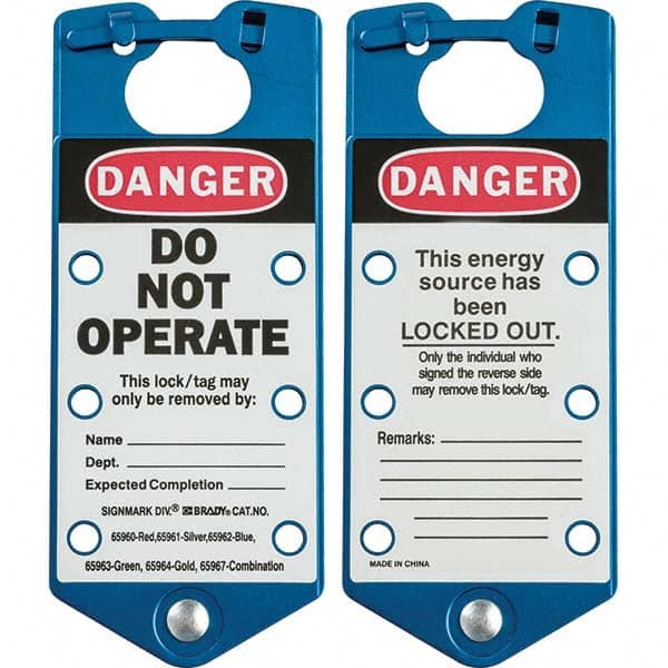 Brady - 1 5-Piece Single Jaw 1.429" Jaw Diam 6 Padlock Aluminum Lockout Hasp - Exact Tooling