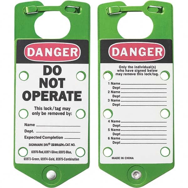 Brady - 1 5-Piece Single Jaw 1.429" Jaw Diam 6 Padlock Aluminum Lockout Hasp - Exact Tooling