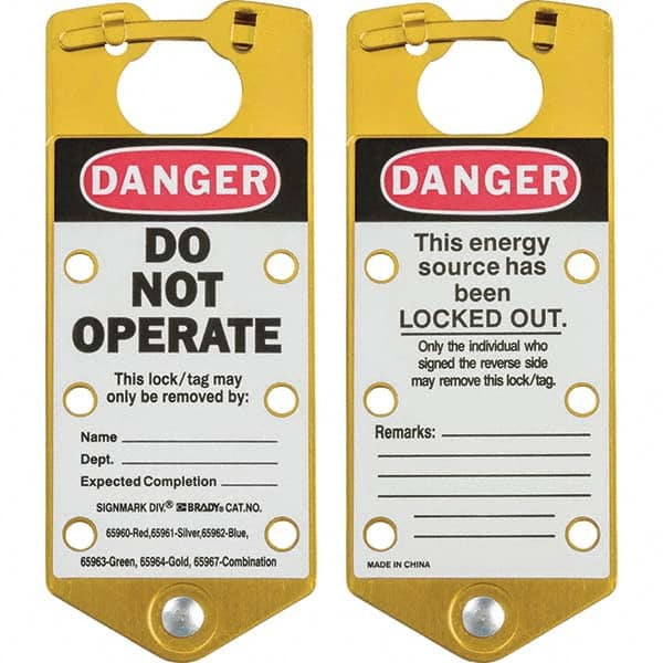 Brady - 1 5-Piece Single Jaw 1.429" Jaw Diam 6 Padlock Aluminum Lockout Hasp - Exact Tooling