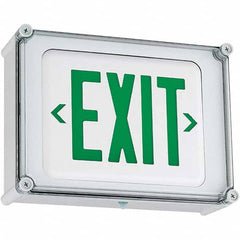 Hubbell Lighting - Illuminated Exit Signs Number of Faces: 1 Letter Color: Green - Exact Tooling