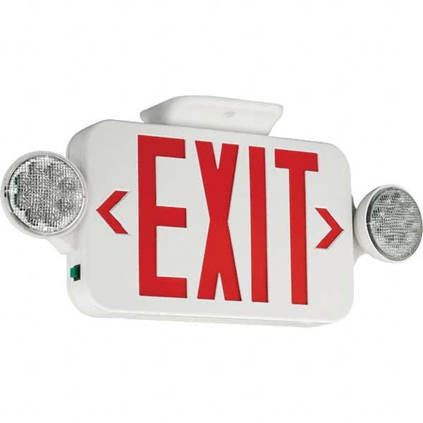 Hubbell Lighting - Combination Exit Signs Mounting Type: Ceiling Mount; Wall Mount Number of Faces: 1 - Exact Tooling