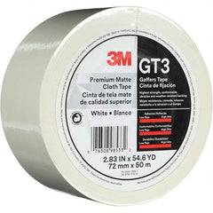 3M - 50m x 72mm x 11 mil White Cotton Cloth Gaffers Tape - Exact Tooling