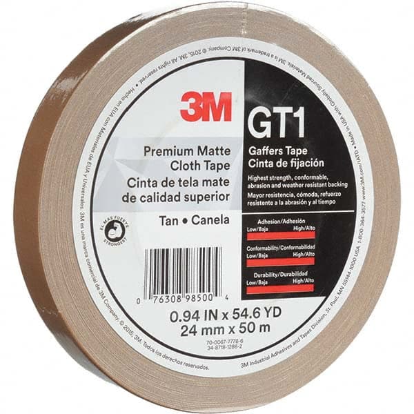 3M - 50m x 24mm x 11 mil Tan Cotton Cloth Gaffers Tape - Exact Tooling