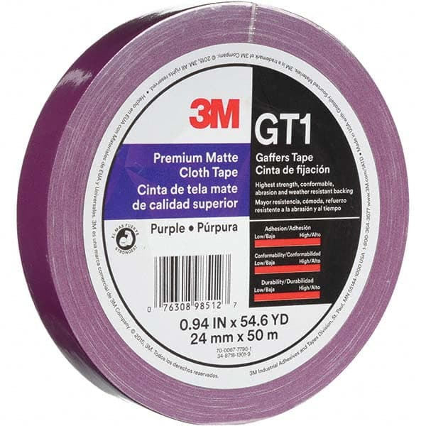 3M - 50m x 24mm x 11 mil Purple Cotton Cloth Gaffers Tape - Exact Tooling