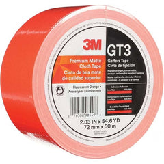 3M - 50m x 72mm x 11 mil Fluorescent Orange Cotton Cloth Gaffers Tape - Exact Tooling