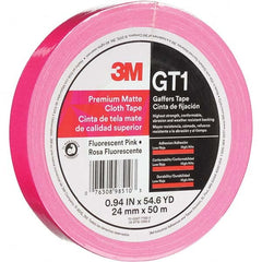 3M - 50m x 24mm x 11 mil Fluorescent Pink Cotton Cloth Gaffers Tape - Exact Tooling