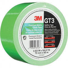 3M - 50m x 72mm x 11 mil Fluorescent Green Cotton Cloth Gaffers Tape - Exact Tooling